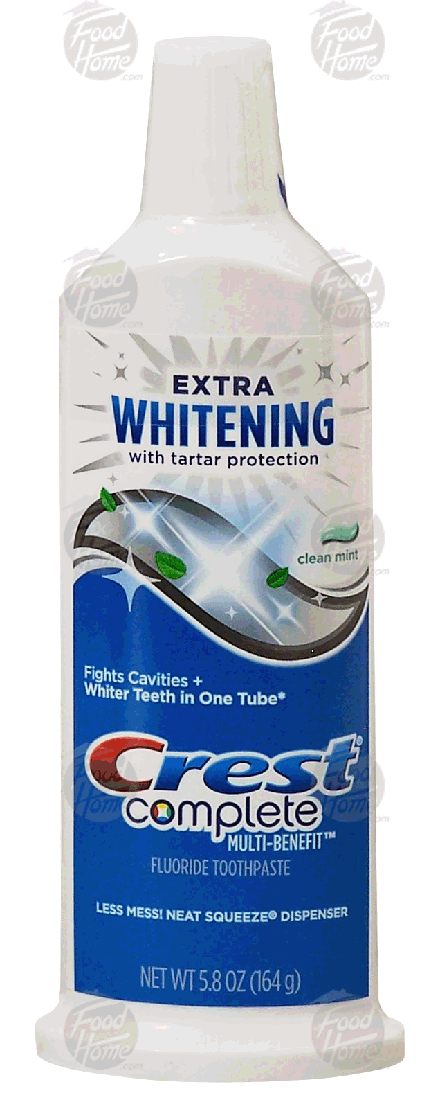 Crest&nbsp;&nbsp;extra whitening fluoride anticavity toothpaste, clean mint Full-Size Picture